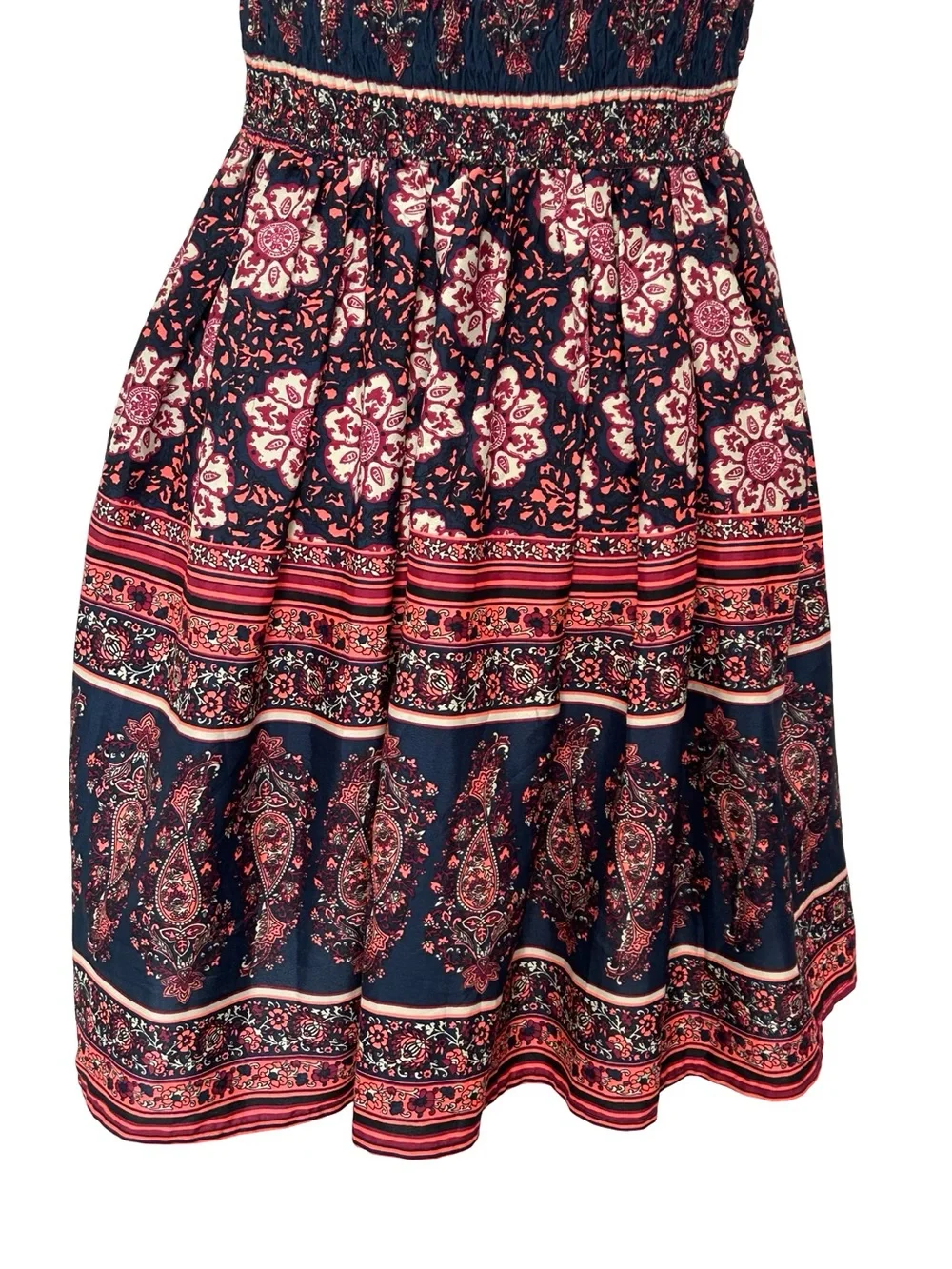Band of Gypsies Floral Mini Dress Coastal Cowgirl Festival Boho Smocked Medium - Picture 7 of 8